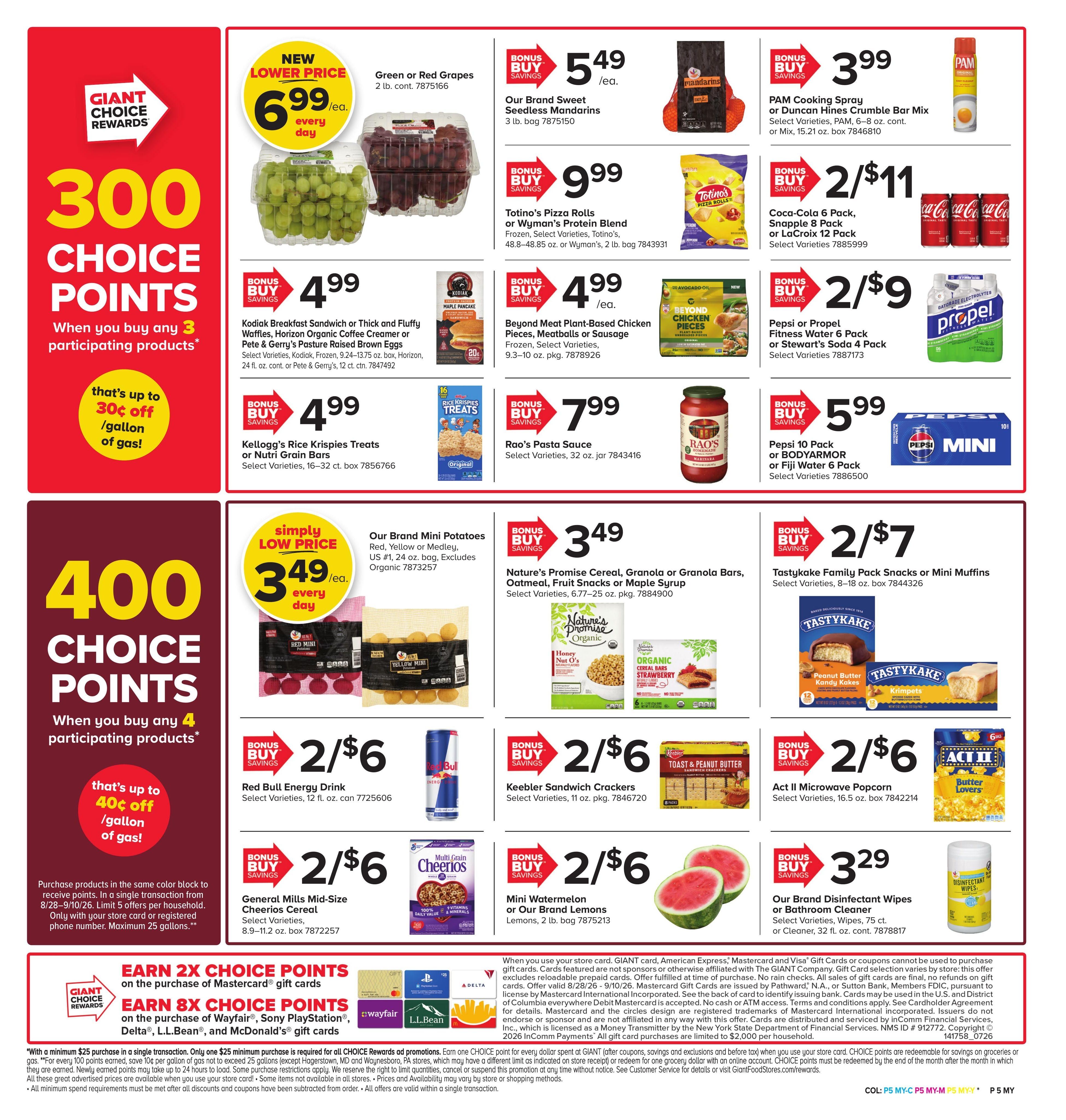 Giant Food Stores (Corriganville Area, MD) Weekly Ad August 28 - September 10, 2026