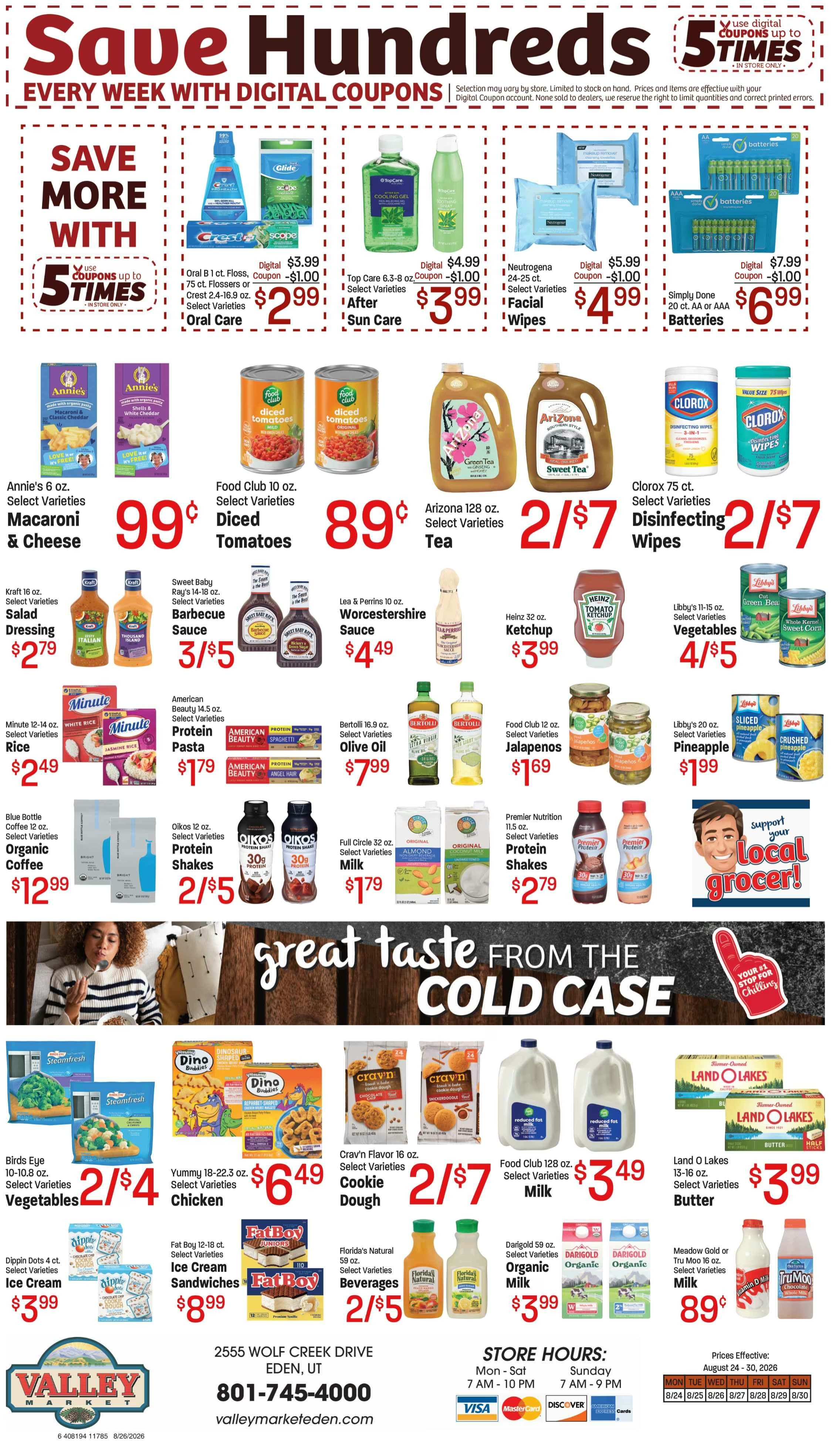 Eden Valley Market (2555 Wolf Creek Dr., Eden, UT) Weekly Ad August 24 - 30, 2026