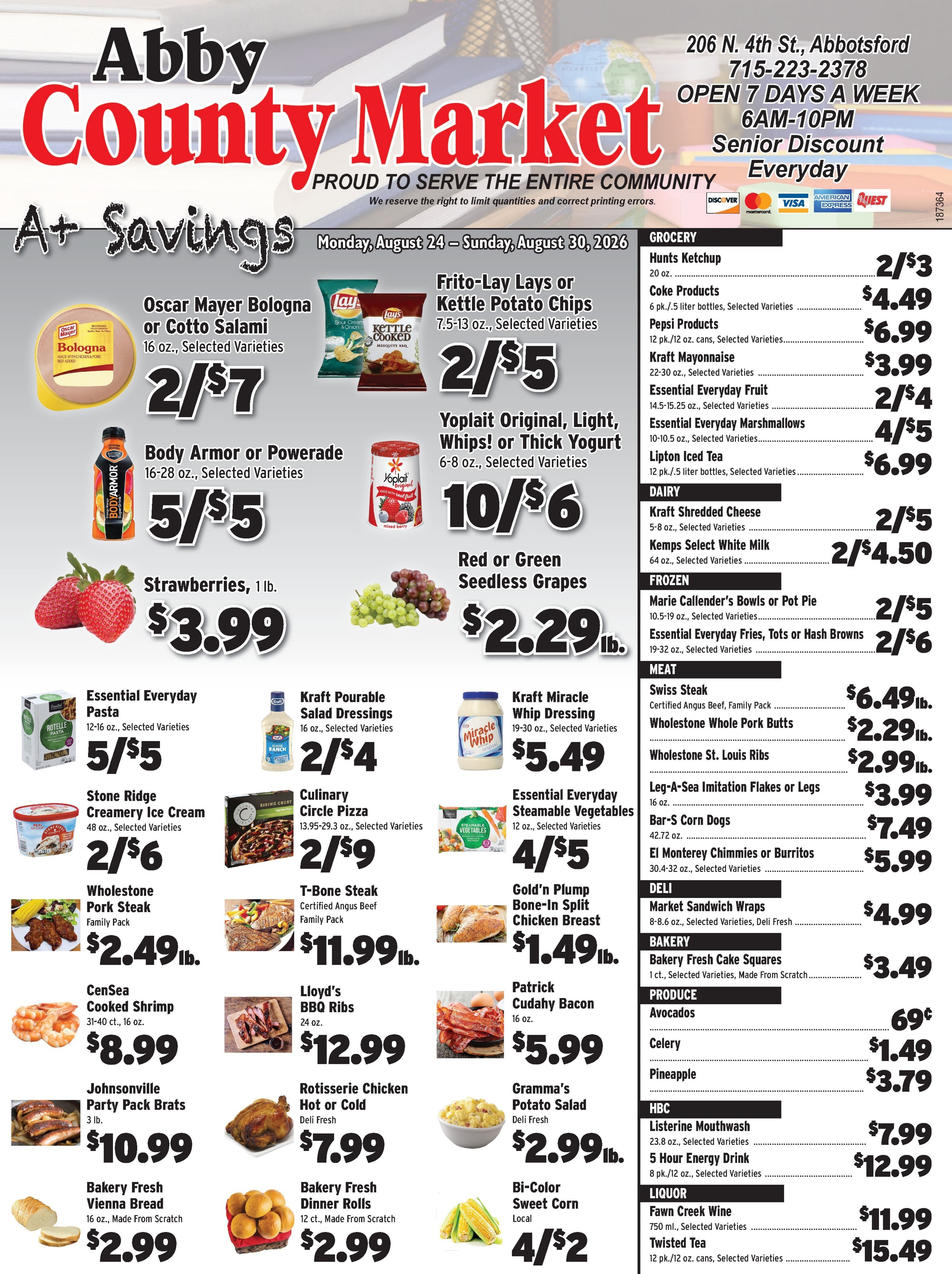 Abby County Market Weekly Ad August 24 - 30, 2026