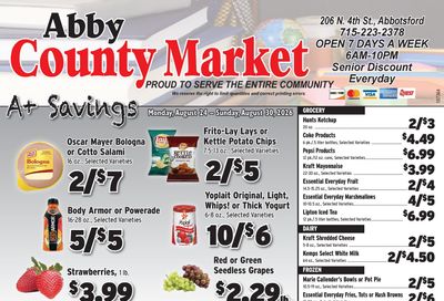 Abby County Market Weekly Ad August 24 - 30, 2026