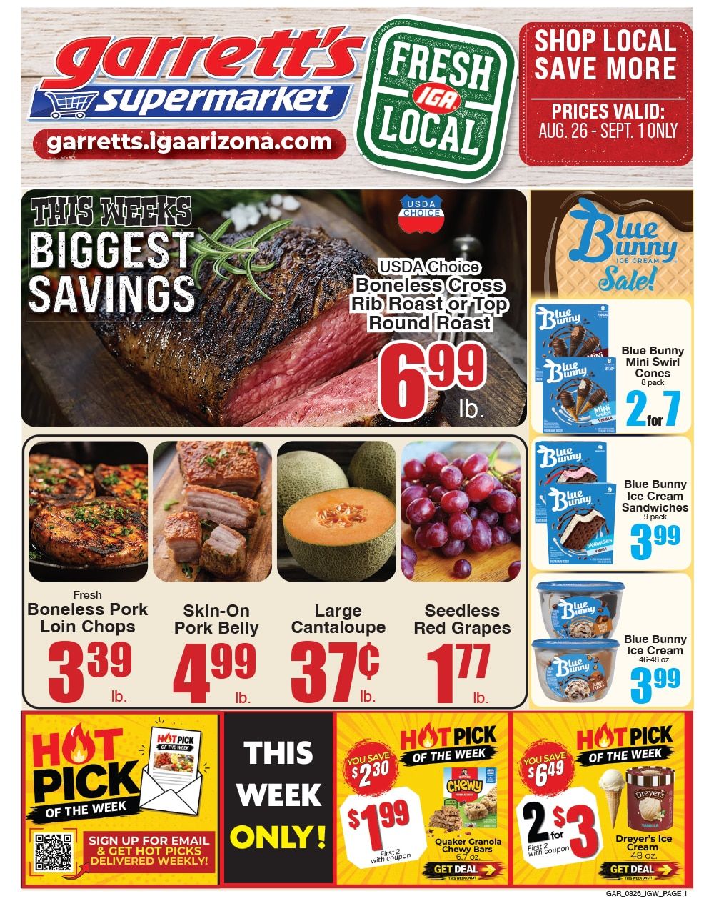 Garrett's IGA Weekly Ad August 26 - September 1, 2026