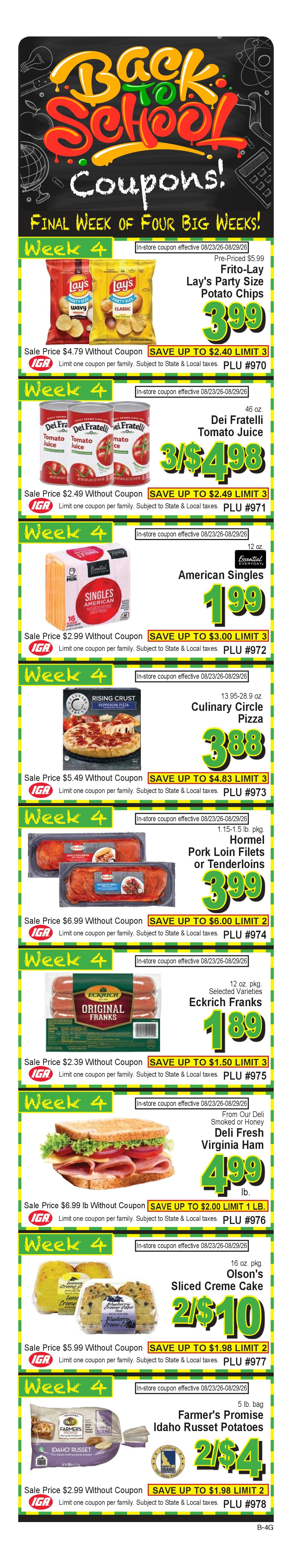 Mackinaw IGA (100 N. Main St., Mackinaw, IL) Weekly Ad August 23 - 29, 2026