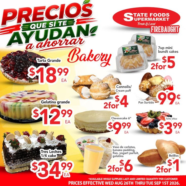 State Foods Supermarket (Firebaugh, CA) Weekly Ad August 26 - September 1, 2026
