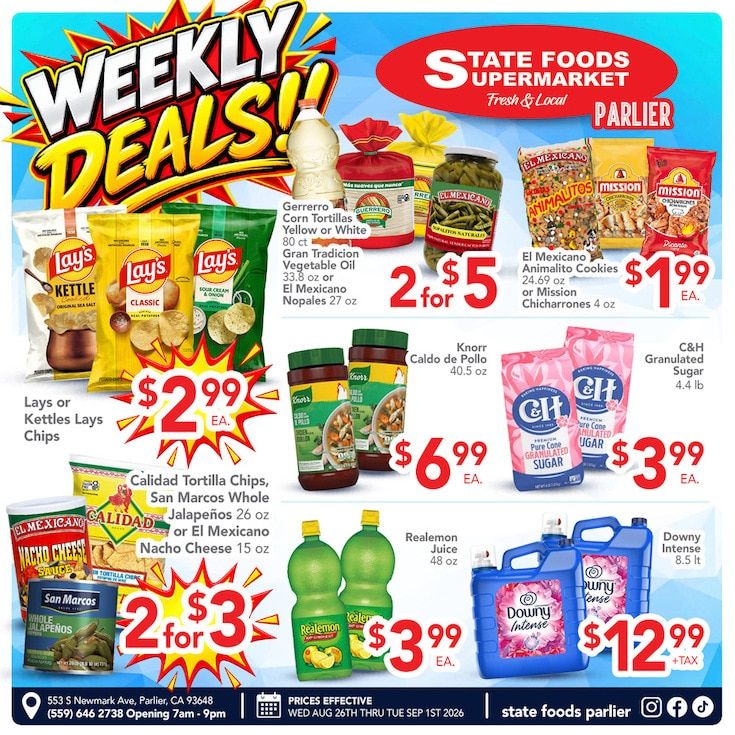 State Foods Supermarket (Parlier, CA) Weekly Ad August 26 - September 1, 2026