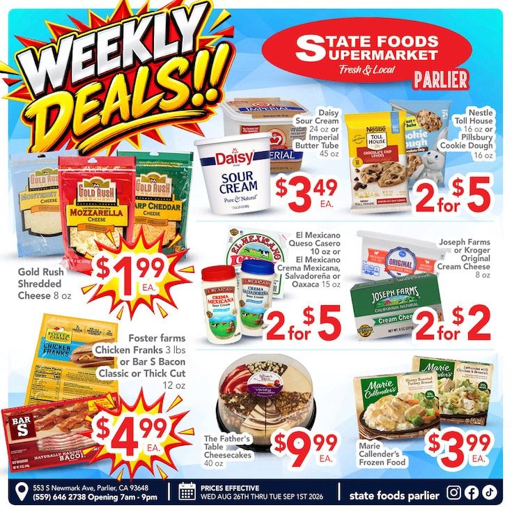 State Foods Supermarket (Parlier, CA) Weekly Ad August 26 - September 1, 2026