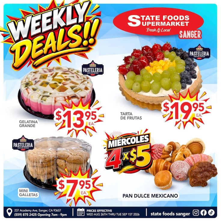 State Foods Supermarket (Sanger, CA) Weekly Ad August 26 - September 1, 2026