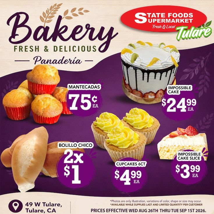 State Foods Supermarket (Tulare, CA) Weekly Ad August 26 - September 1, 2026