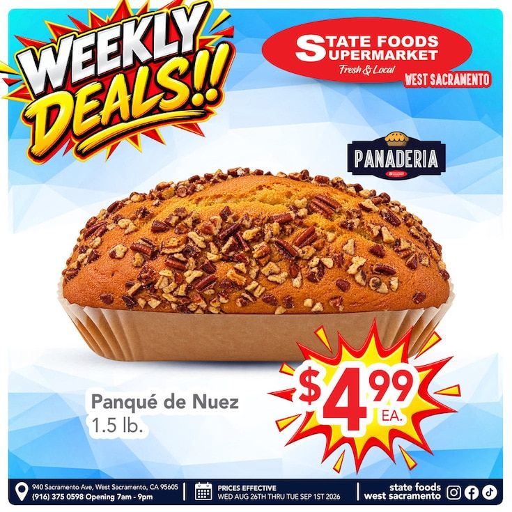 State Foods Supermarket (West Sacramento, CA) Weekly Ad August 26 - September 1, 2026