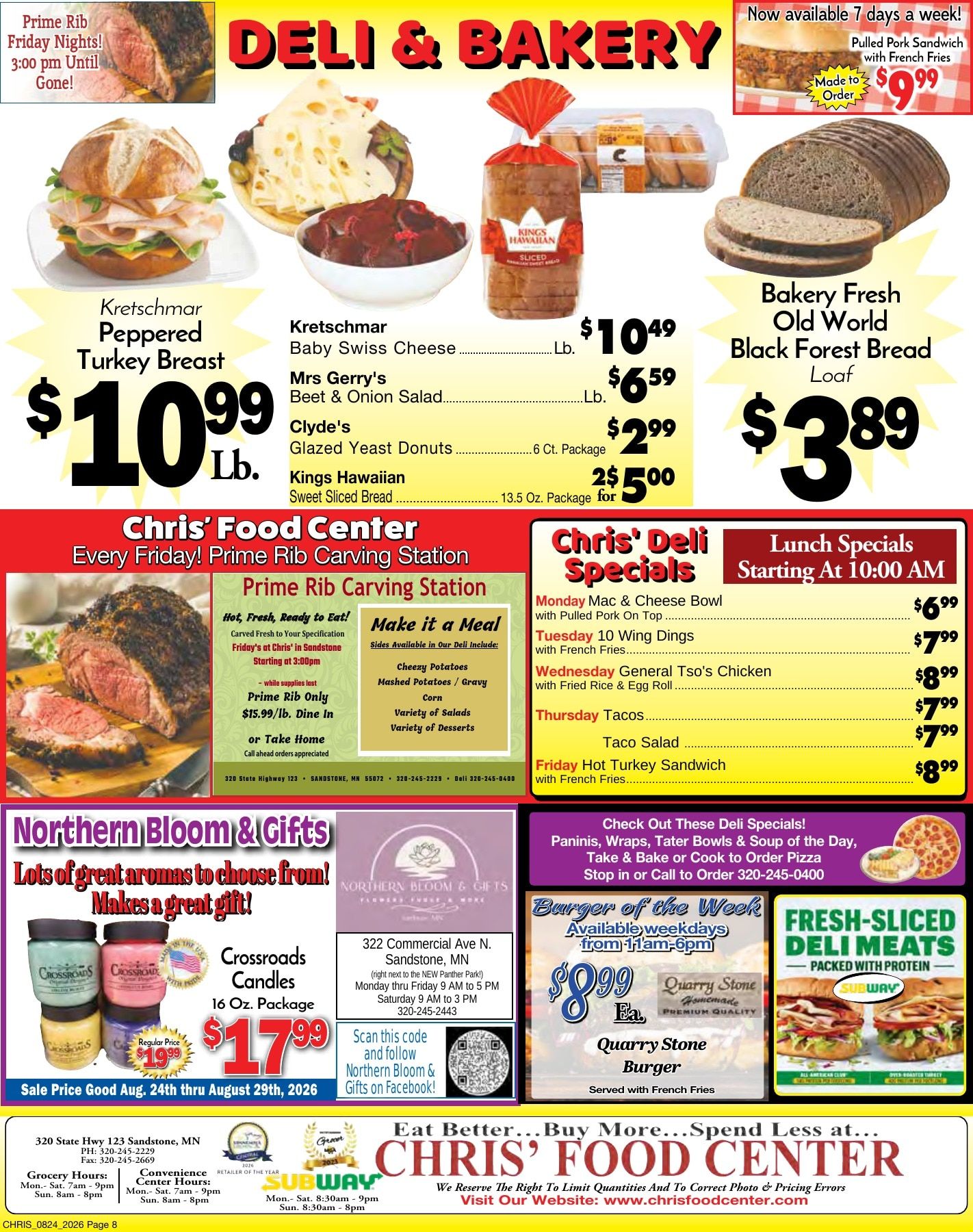 Chris' Food Center Weekly Ad August 24 - 30, 2026