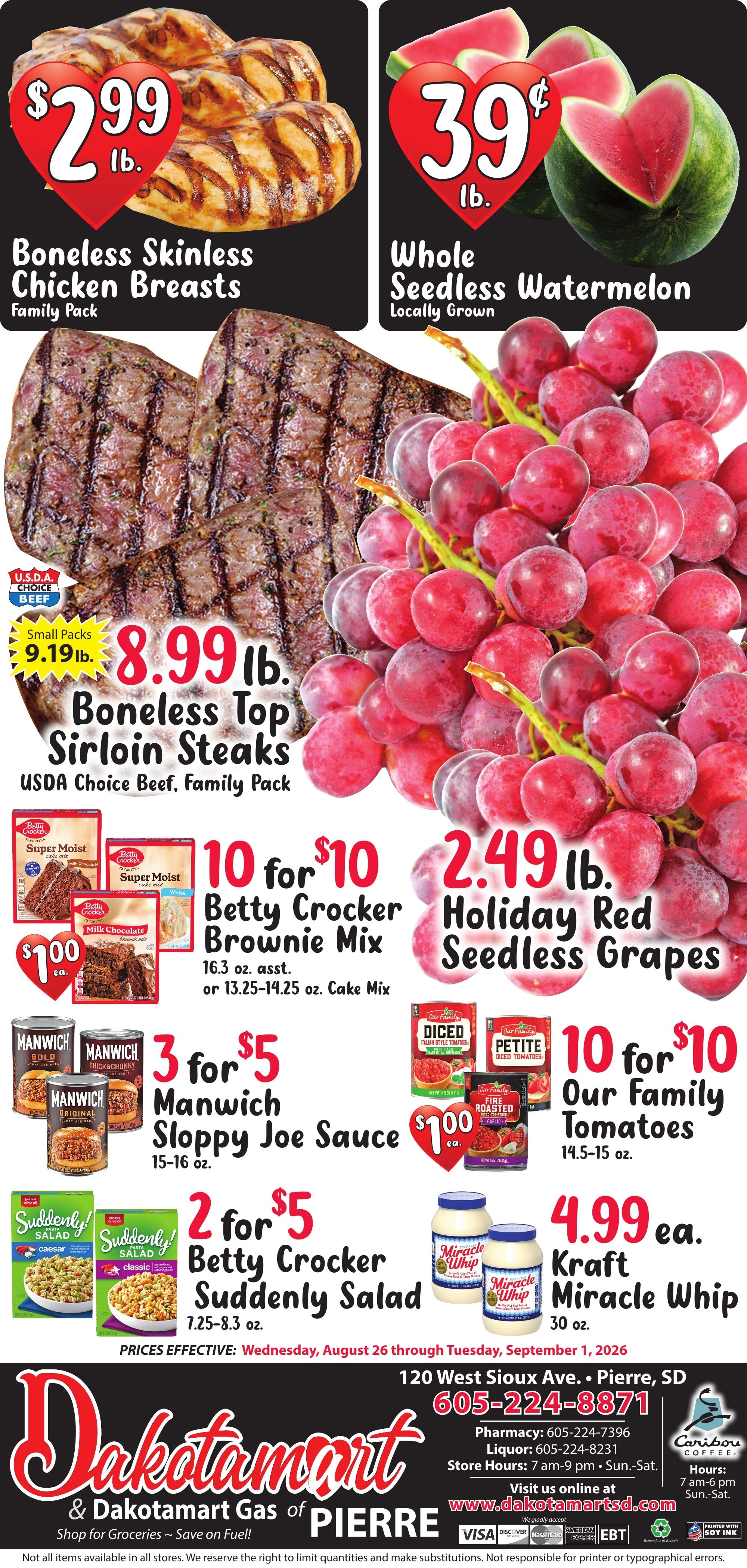 Dakotamart (Pierre, SD) Weekly Ad August 26 - September 1, 2026