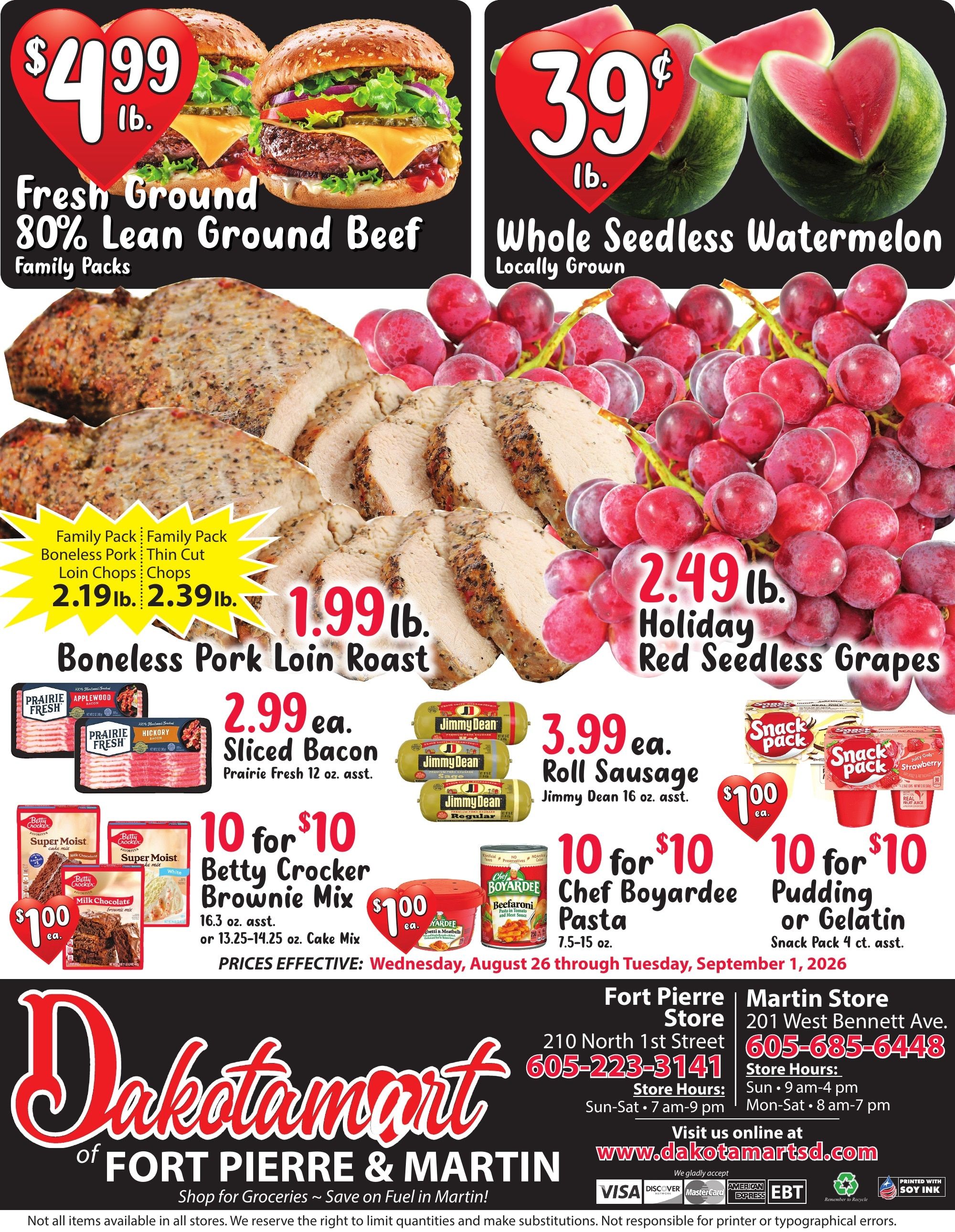 Dakotamart (South Dakota) Weekly Ad August 26 - September 1, 2026