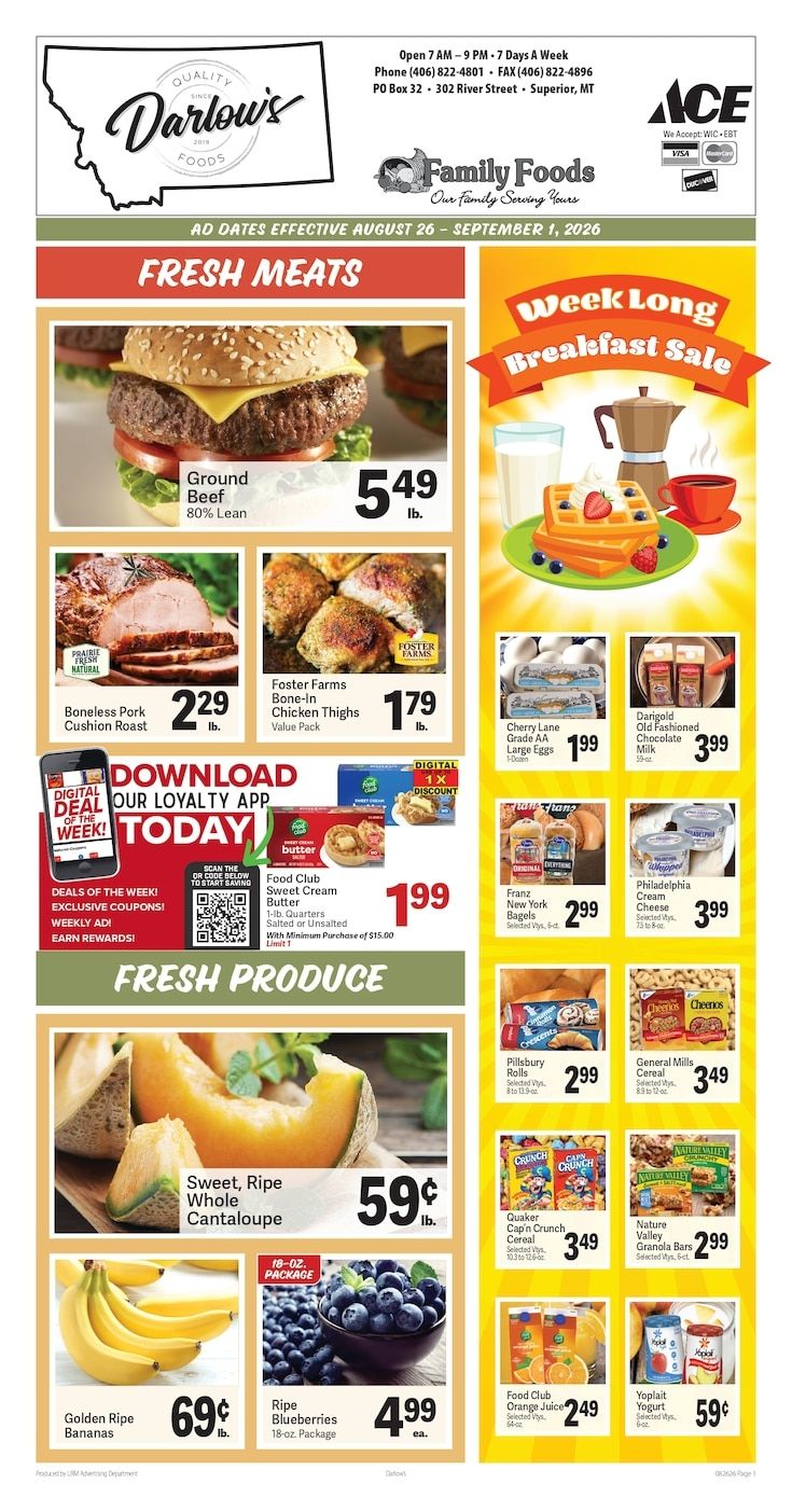 Darlow's Quality Foods Weekly Ad August 26 - September 1, 2026