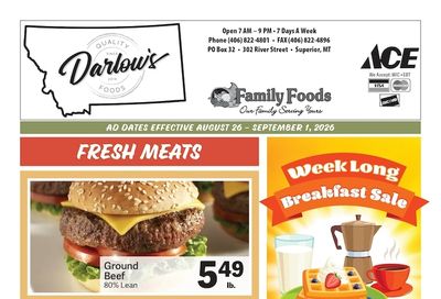 Darlow's Quality Foods Weekly Ad August 26 - September 1, 2026
