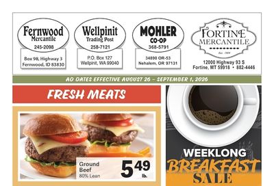 Fortine Mercantile Weekly Ad August 26 - September 1, 2026