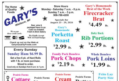 Gary's Quality Foods Weekly Ad August 23 - 29, 2026