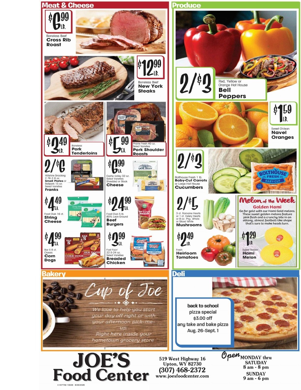 Joe's Food Center Weekly Ad August 26 - September 1, 2026