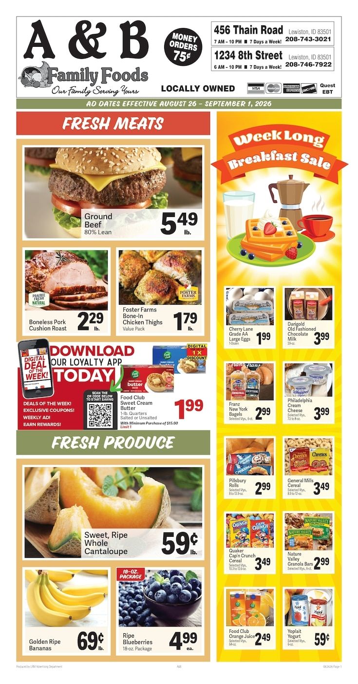 A&B Family Foods Weekly Ad August 26 - September 1, 2026