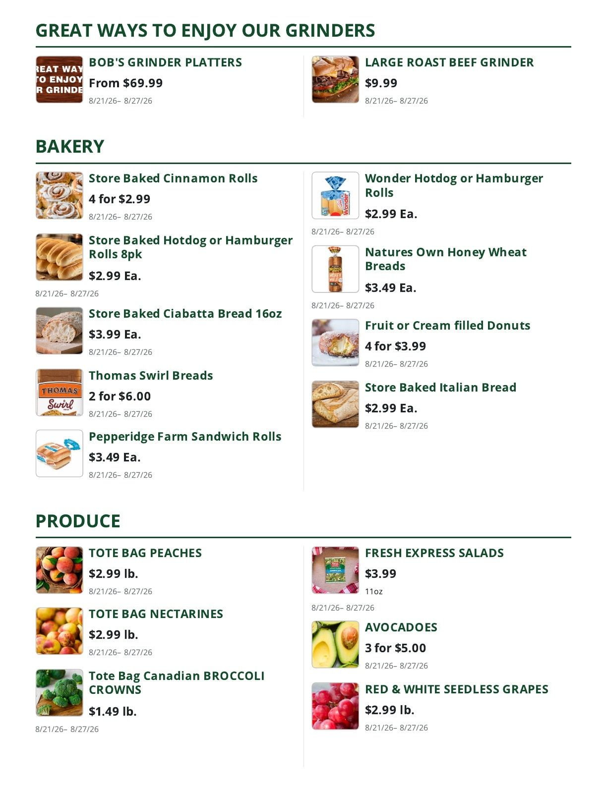 Bob's Butcher & Basket Weekly Ad August 21 - 27, 2026