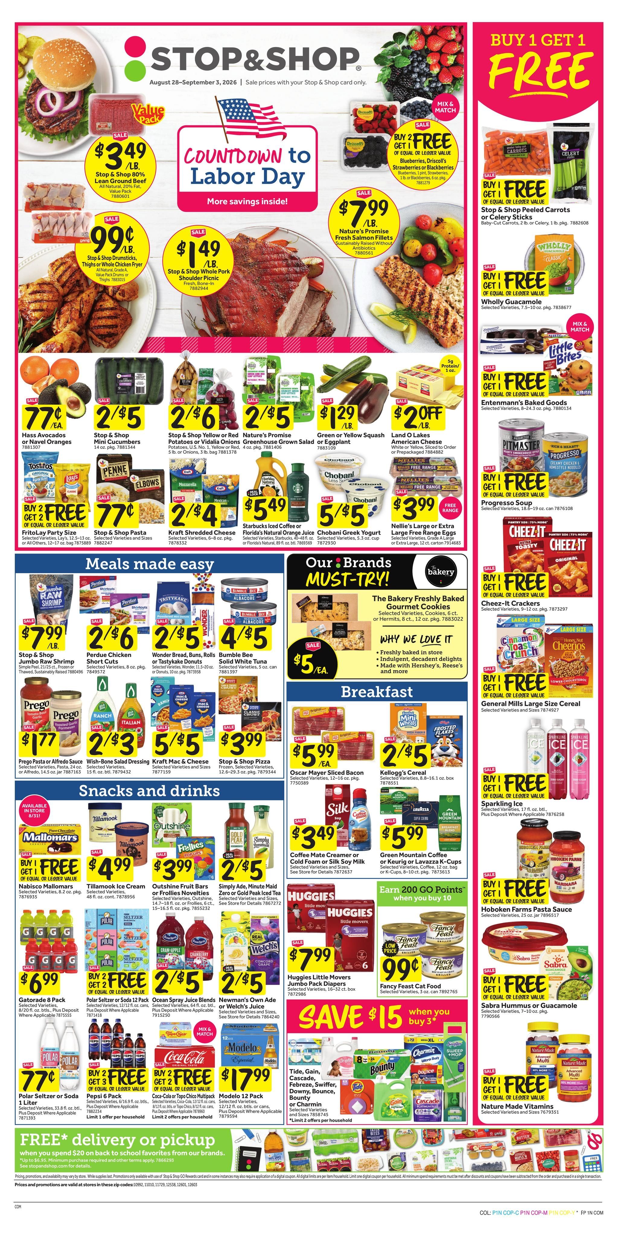 Stop & Shop (Bangall Area, NY) Weekly Ad August 28 - September 3, 2026