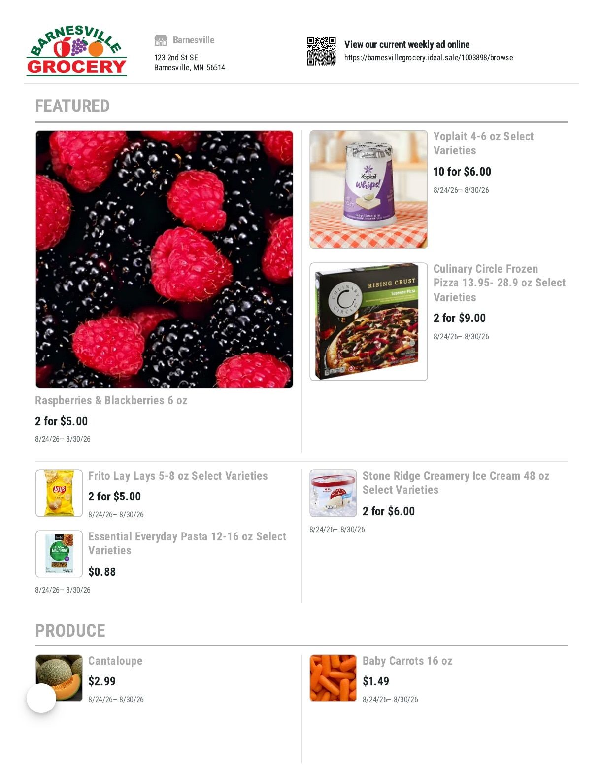 Barnesville Grocery Weekly Ad August 24 - 30, 2026
