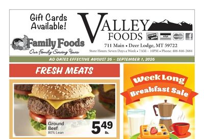 Deer Lodge Valley Foods Weekly Ad August 26 - September 1, 2026