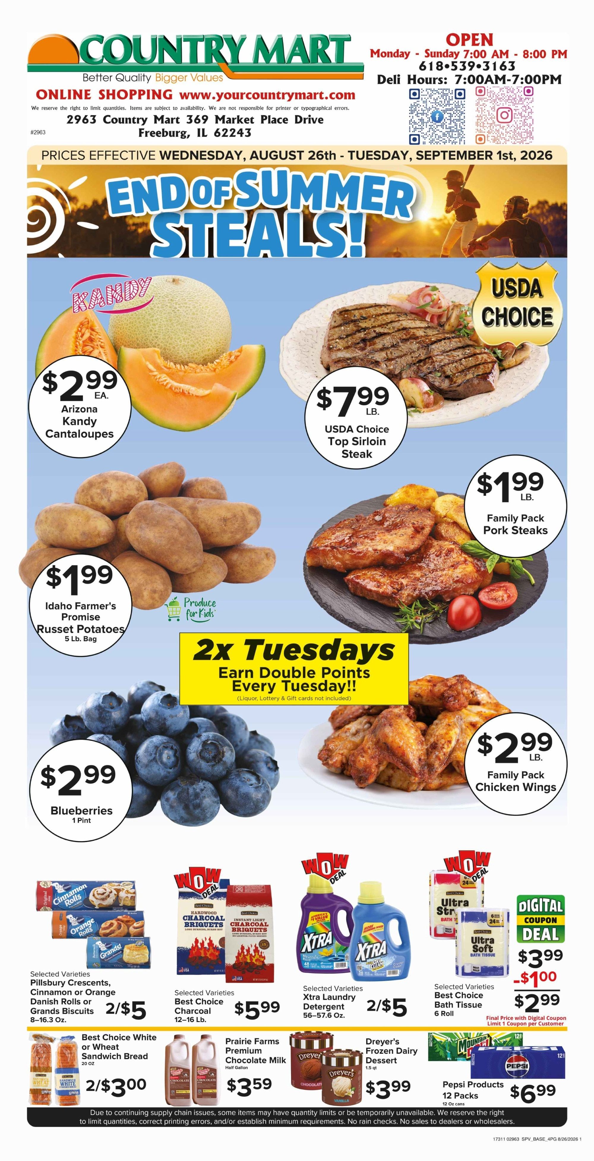 Your Country Mart Weekly Ad August 26 - September 1, 2026