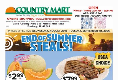 Your Country Mart Weekly Ad August 26 - September 1, 2026