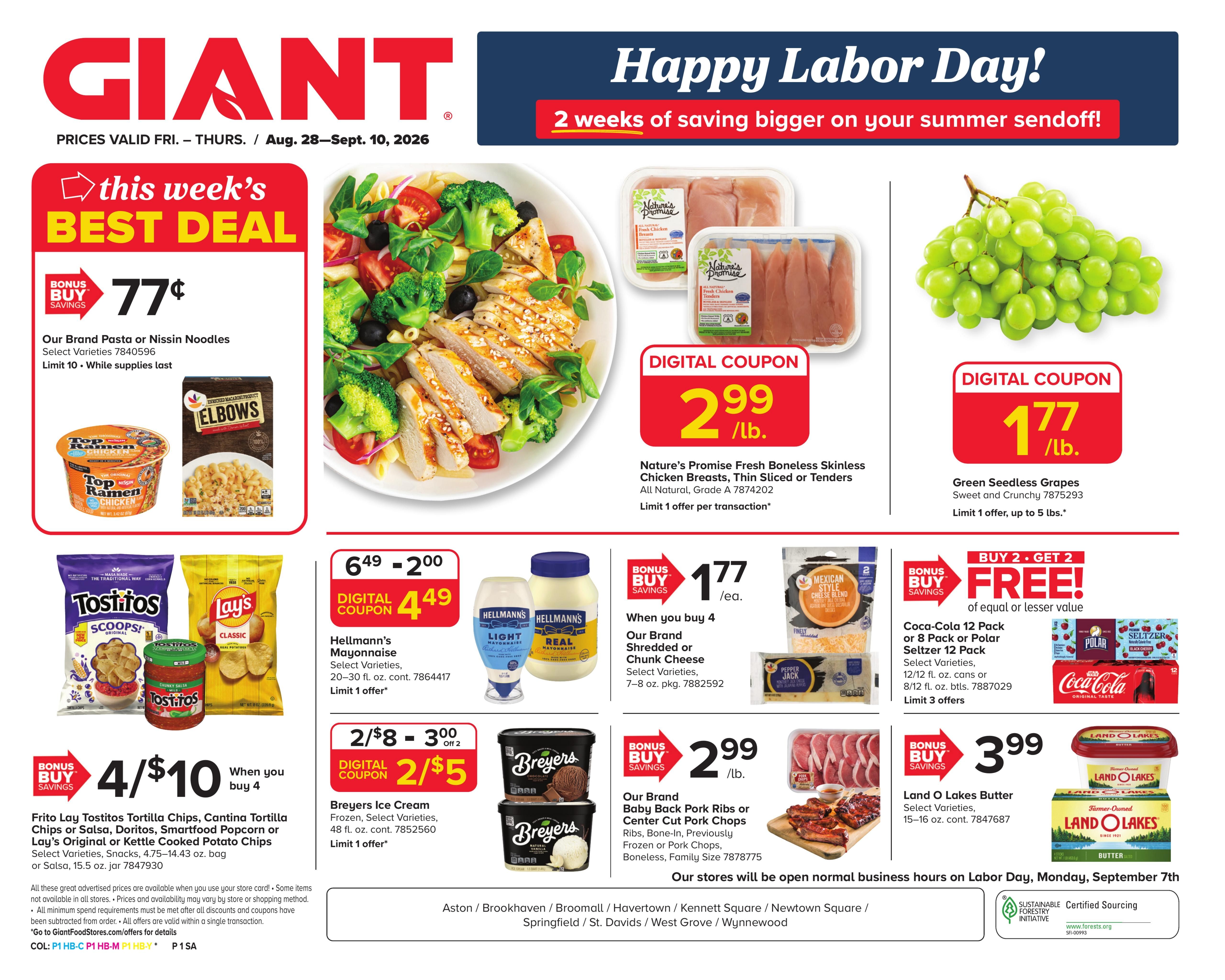 Giant Food Stores (Drexel Hill Area, PA) Weekly Ad August 28 - September 10, 2026