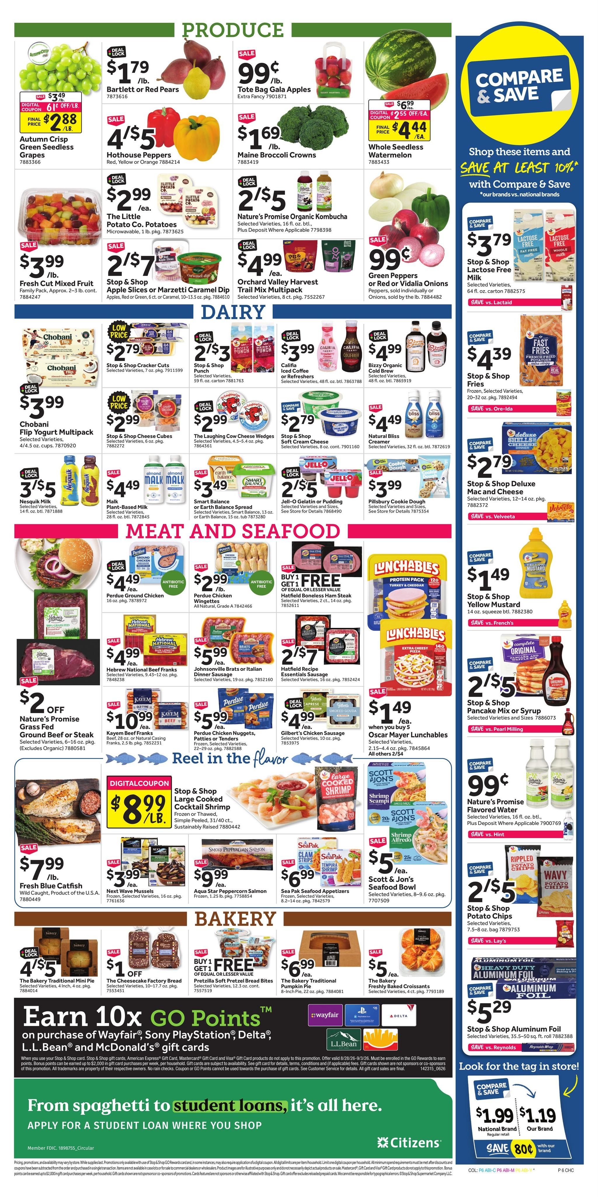 Stop & Shop (Springfield Area, MA) Weekly Ad August 28 - September 3, 2026