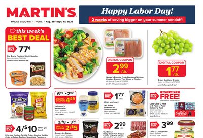 Martin's Food Market (Coalport-Orbisonia Area, PA) Weekly Ad August 28 - September 10, 2026