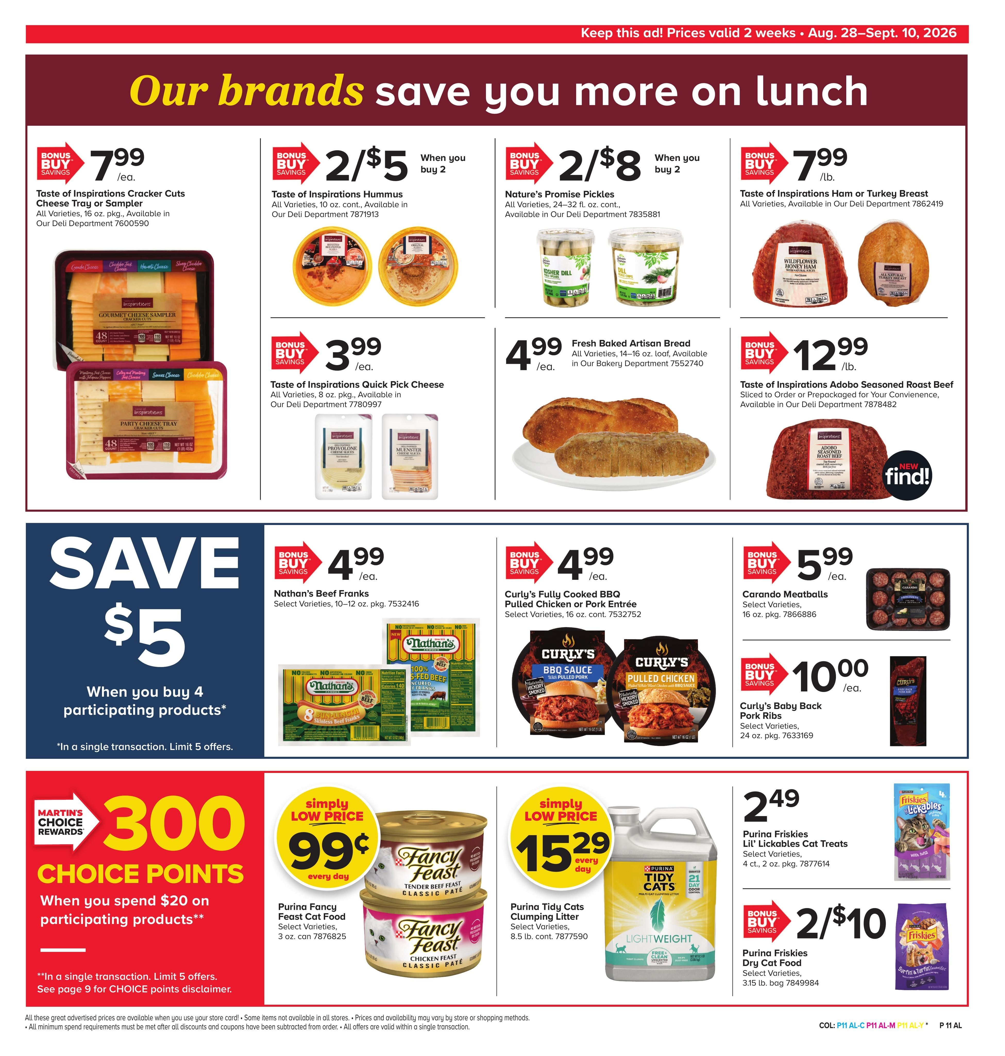 Martin's Food Market (Bakerton Area, WV) Weekly Ad August 28 - September 10, 2026
