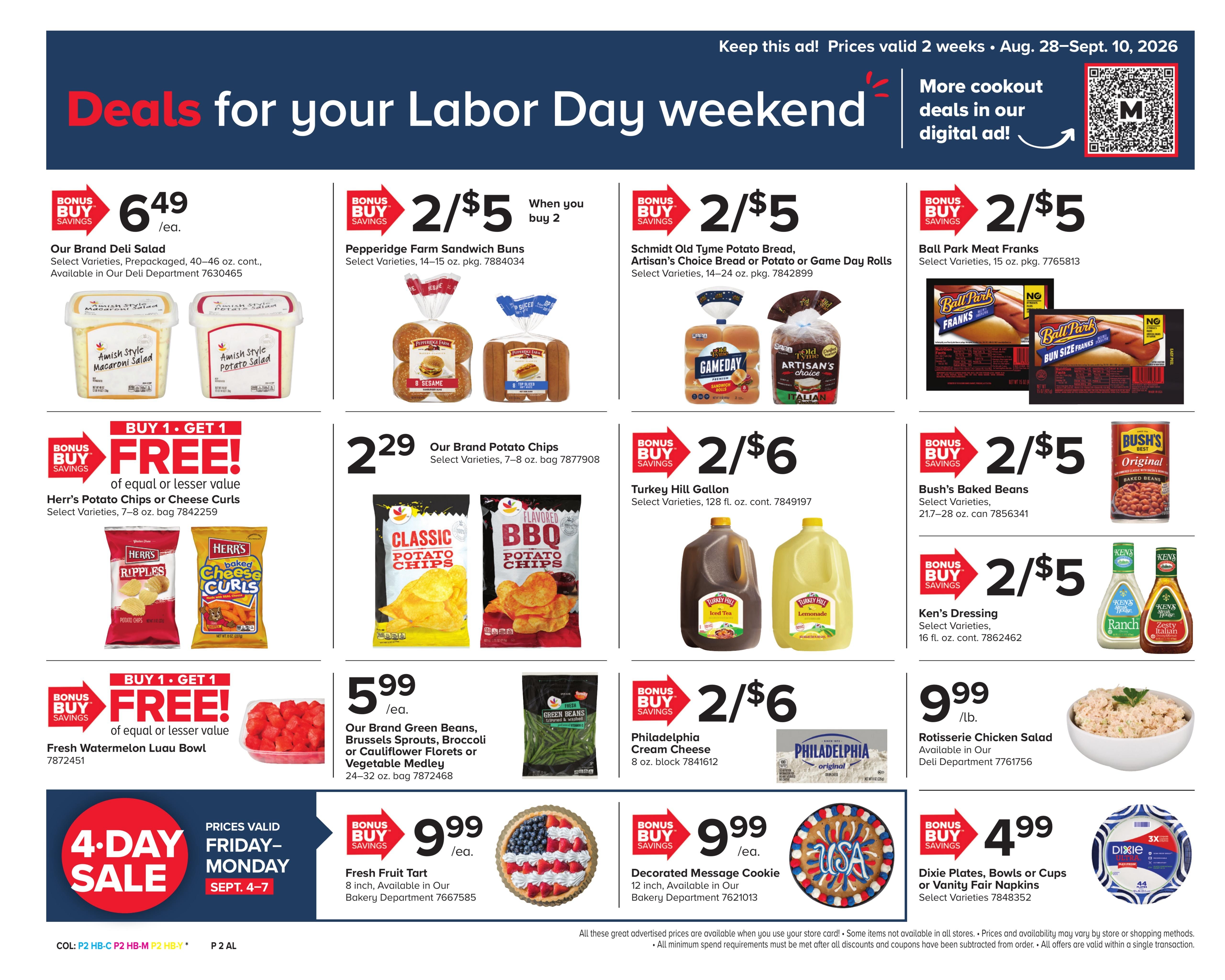 Martin's Food Market (Bakerton Area, WV) Weekly Ad August 28 - September 10, 2026