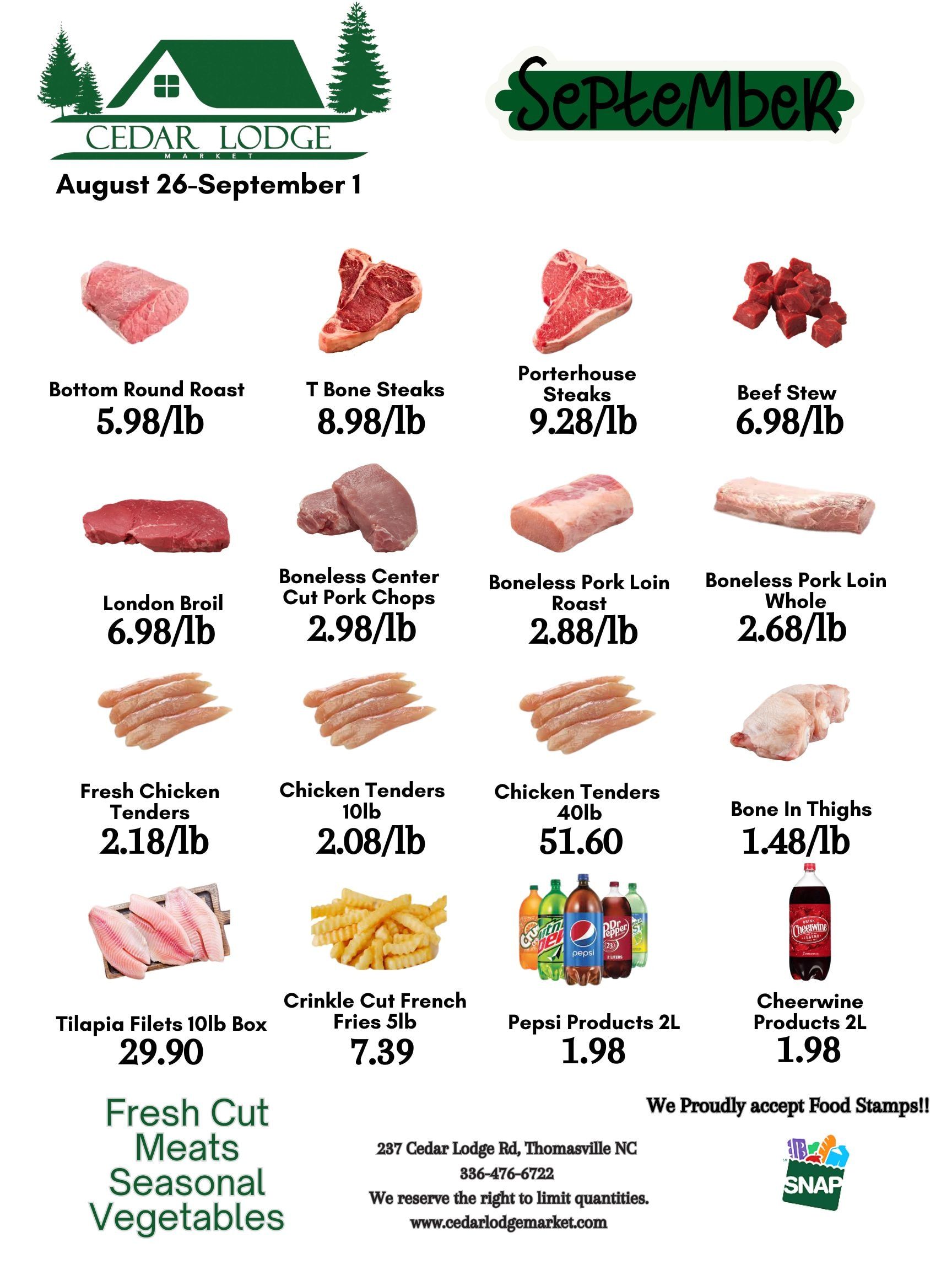 Cedar Lodge Market Weekly Ad August 26 - September 1, 2026