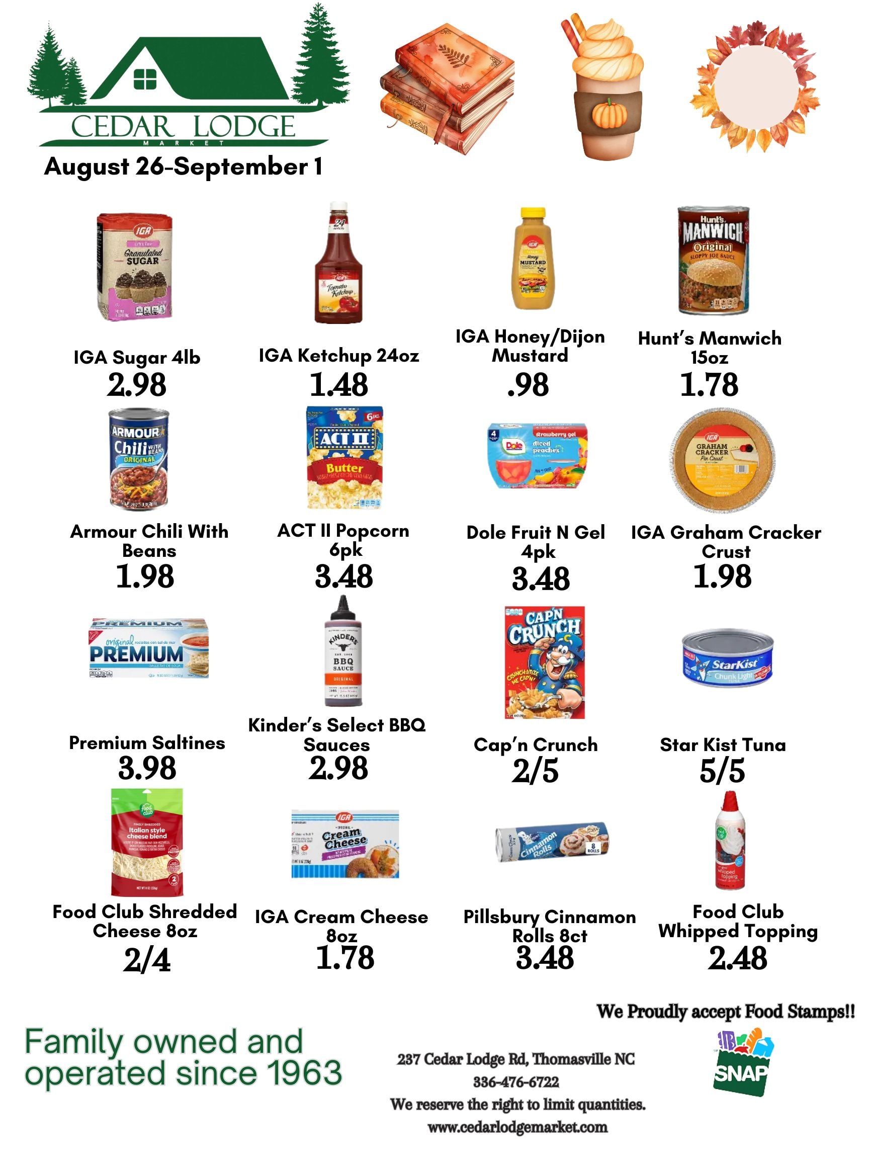 Cedar Lodge Market Weekly Ad August 26 - September 1, 2026