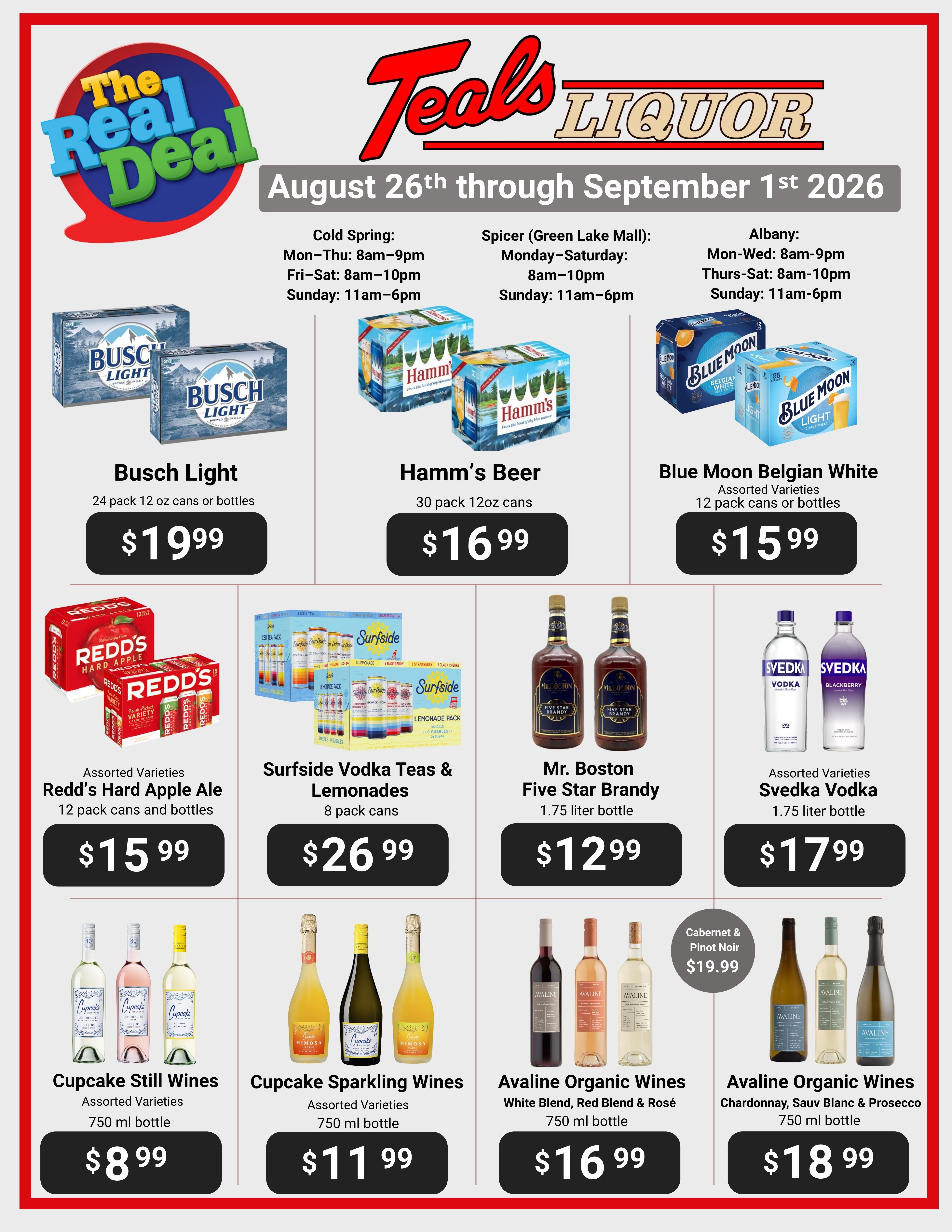 Teal's Market (Albany, Cold Spring and Spicer, MN) Weekly Ad August 26 - September 1, 2026