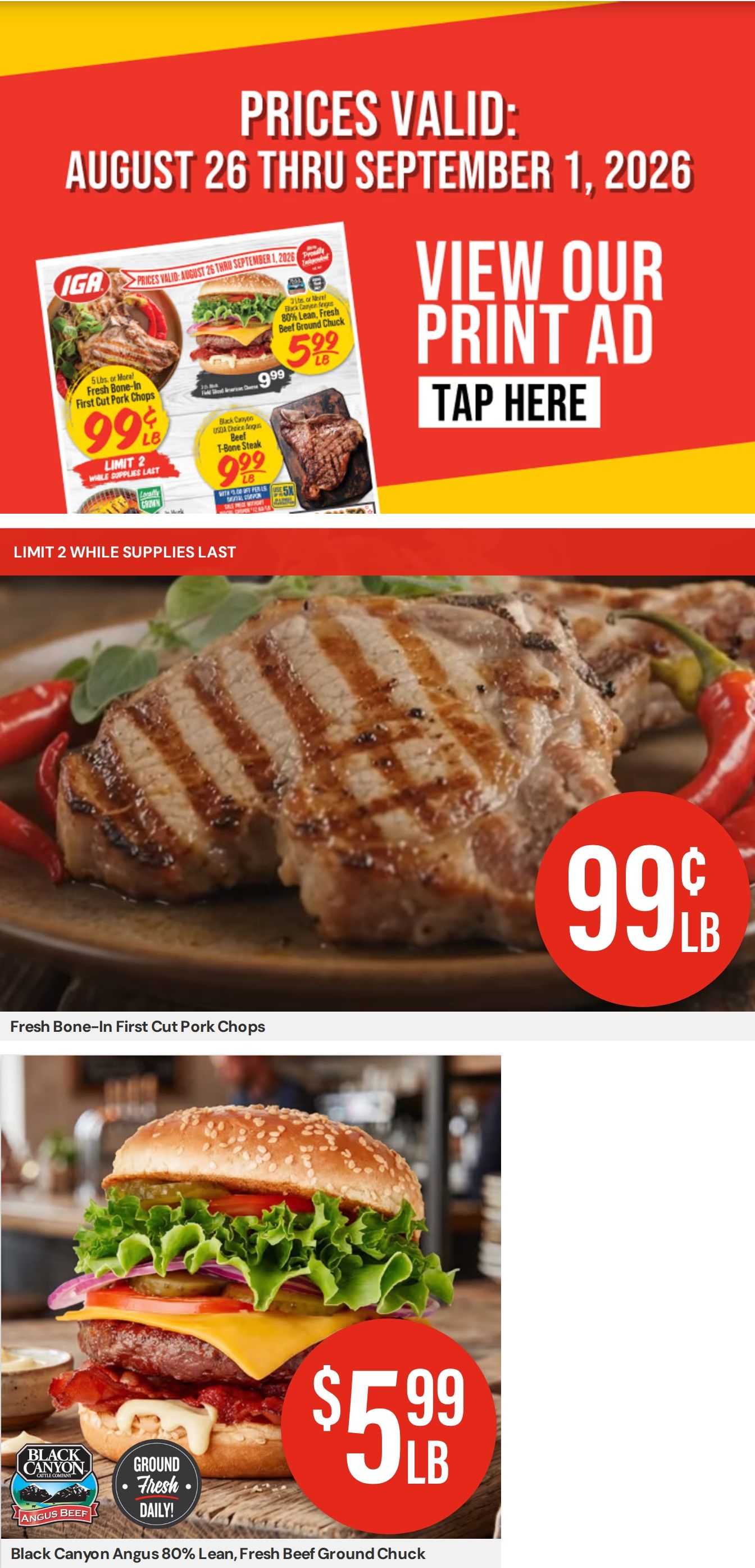 My IGA Weekly Ad August 26 - September 1, 2026