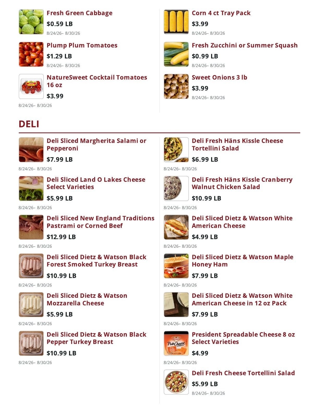 Main Street Market Weekly Ad August 24 - 30, 2026