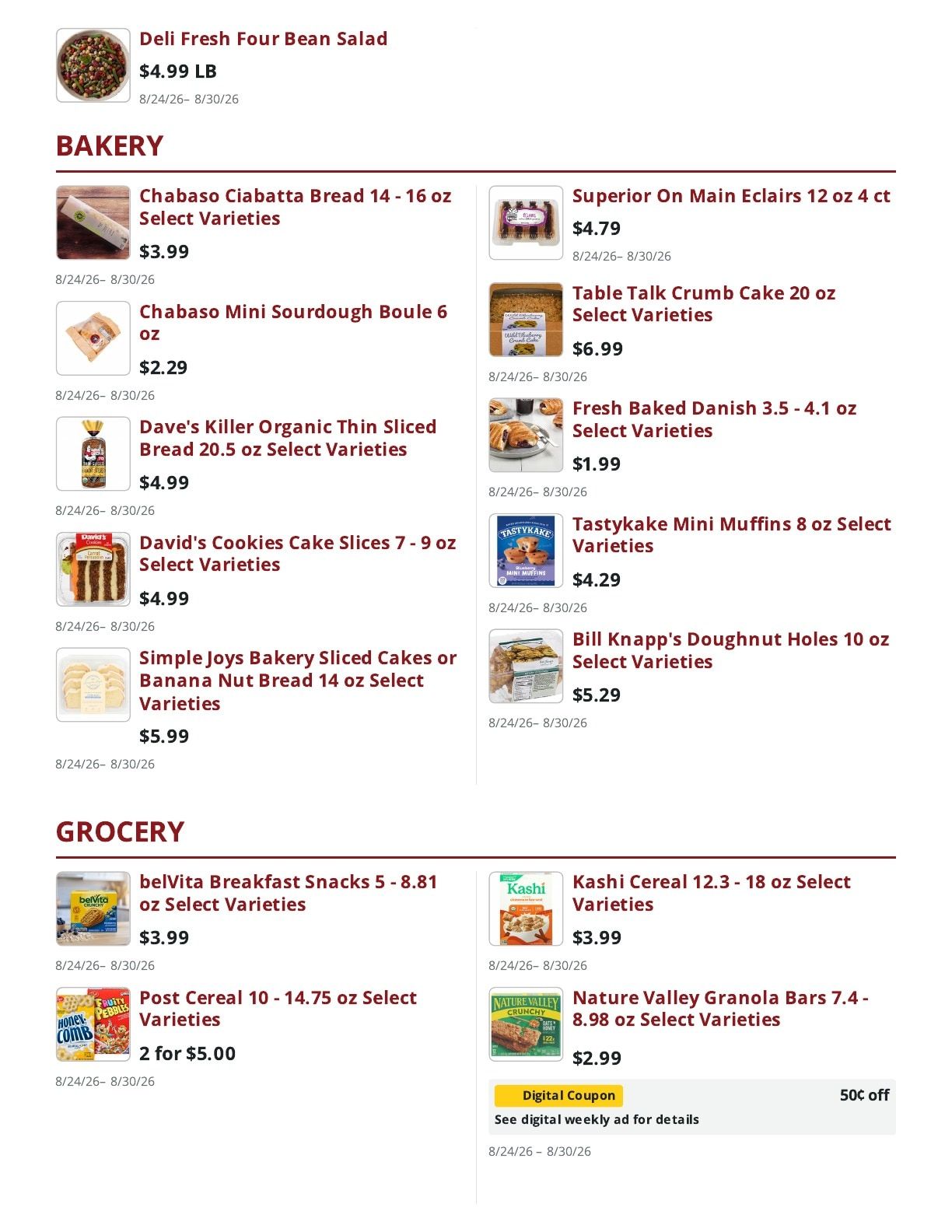 Main Street Market Weekly Ad August 24 - 30, 2026