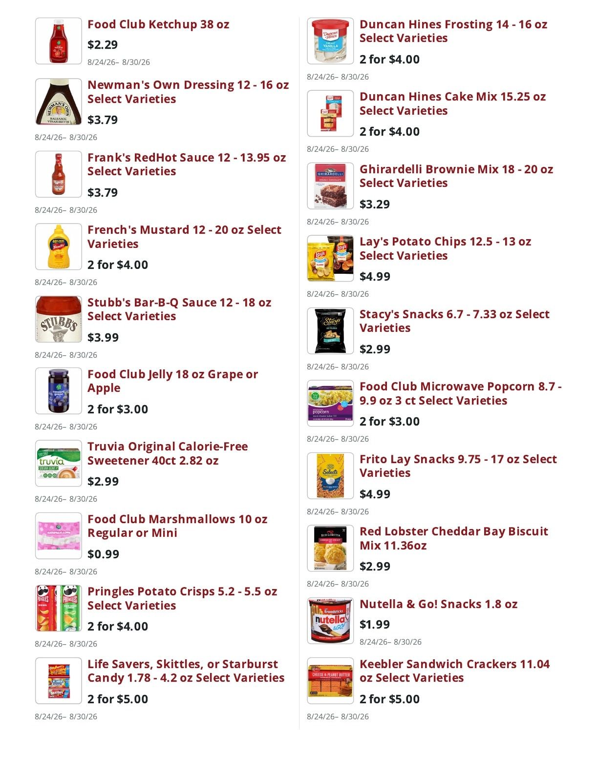 Main Street Market Weekly Ad August 24 - 30, 2026