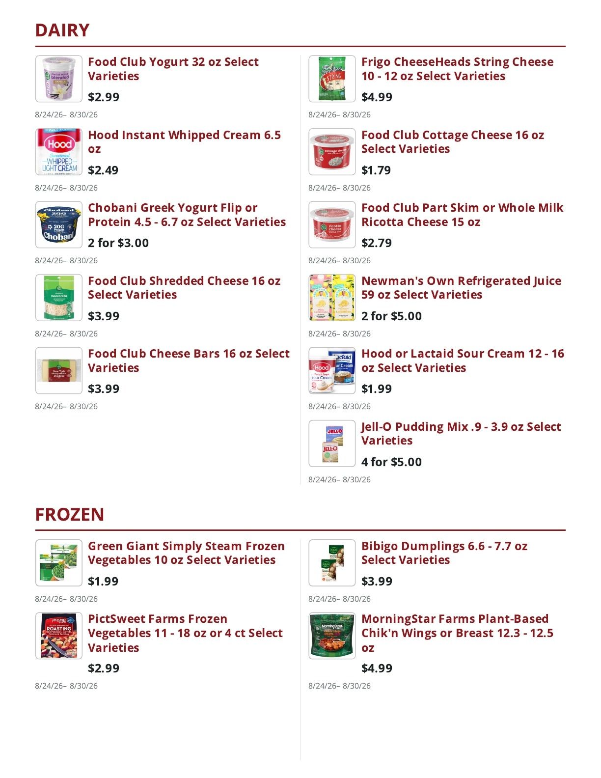Main Street Market Weekly Ad August 24 - 30, 2026