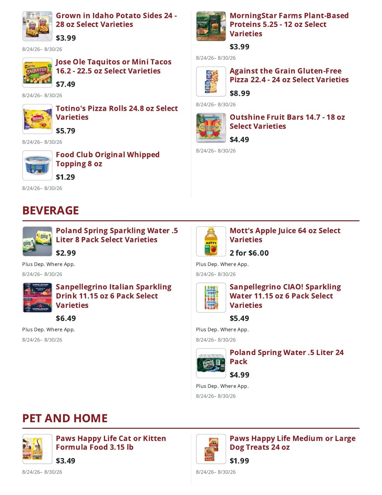 Main Street Market Weekly Ad August 24 - 30, 2026