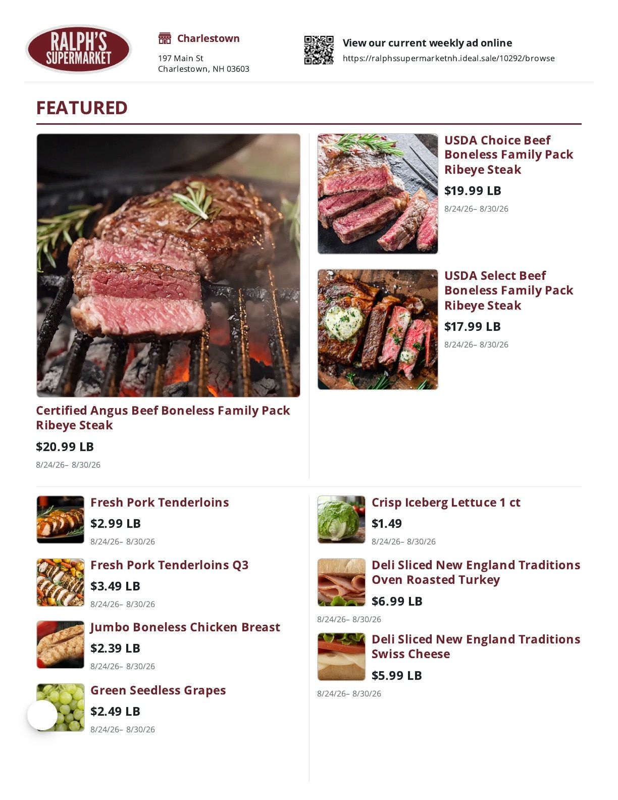 Ralph's Supermarket Weekly Ad August 24 - 30, 2026