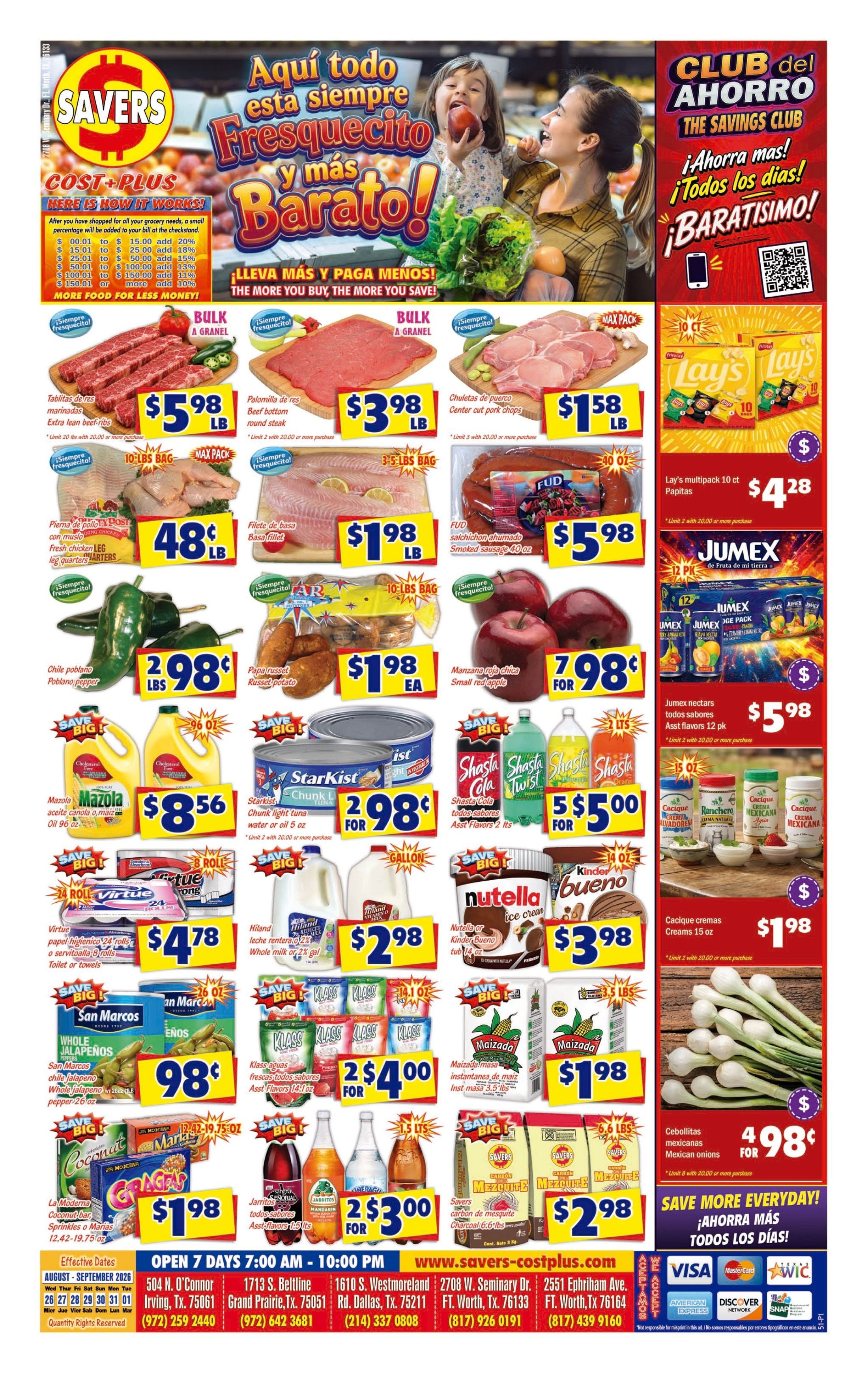 Savers Cost Plus (2708 W Seminary Drive, Fort Worth, TX) Weekly Ad August 26 - September 1, 2026