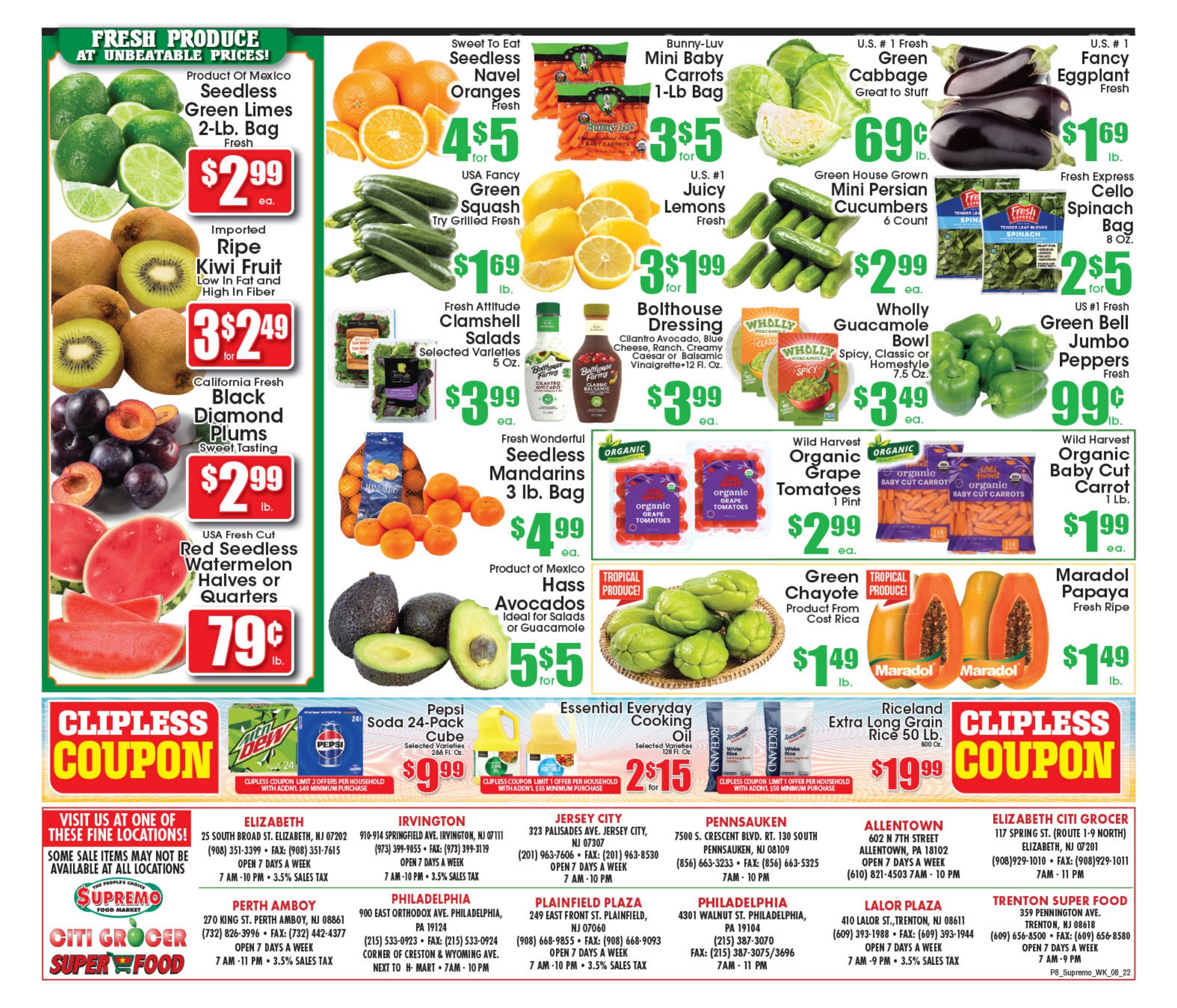 Supremo Food Markets Weekly Ad August 22 - 28, 2026