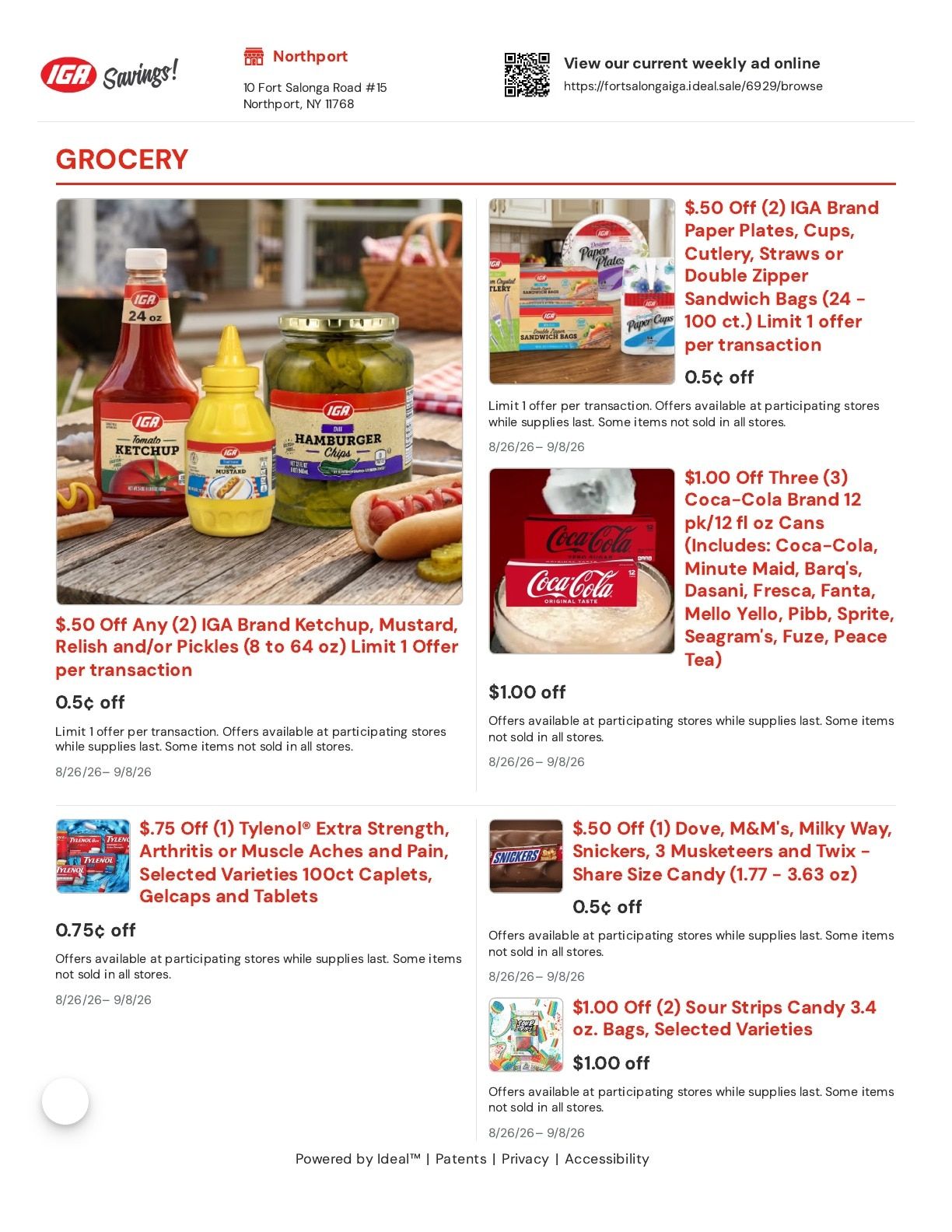 Fort Salonga IGA Weekly Ad August 26 - September 8, 2026