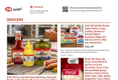 Fort Salonga IGA Weekly Ad August 26 - September 8, 2026