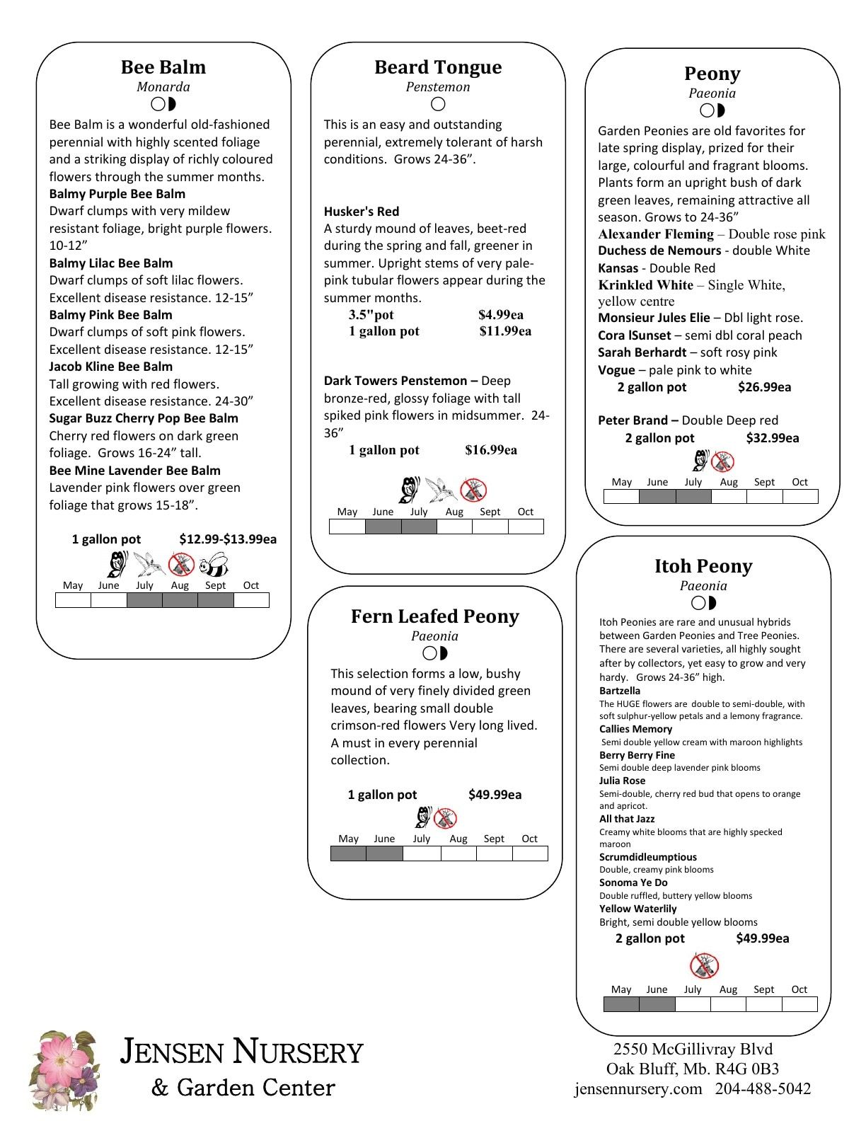 Jensen Nursery & Garden Centre Perennials Catalogue Weekly Ad January 1 - December 31, 2026