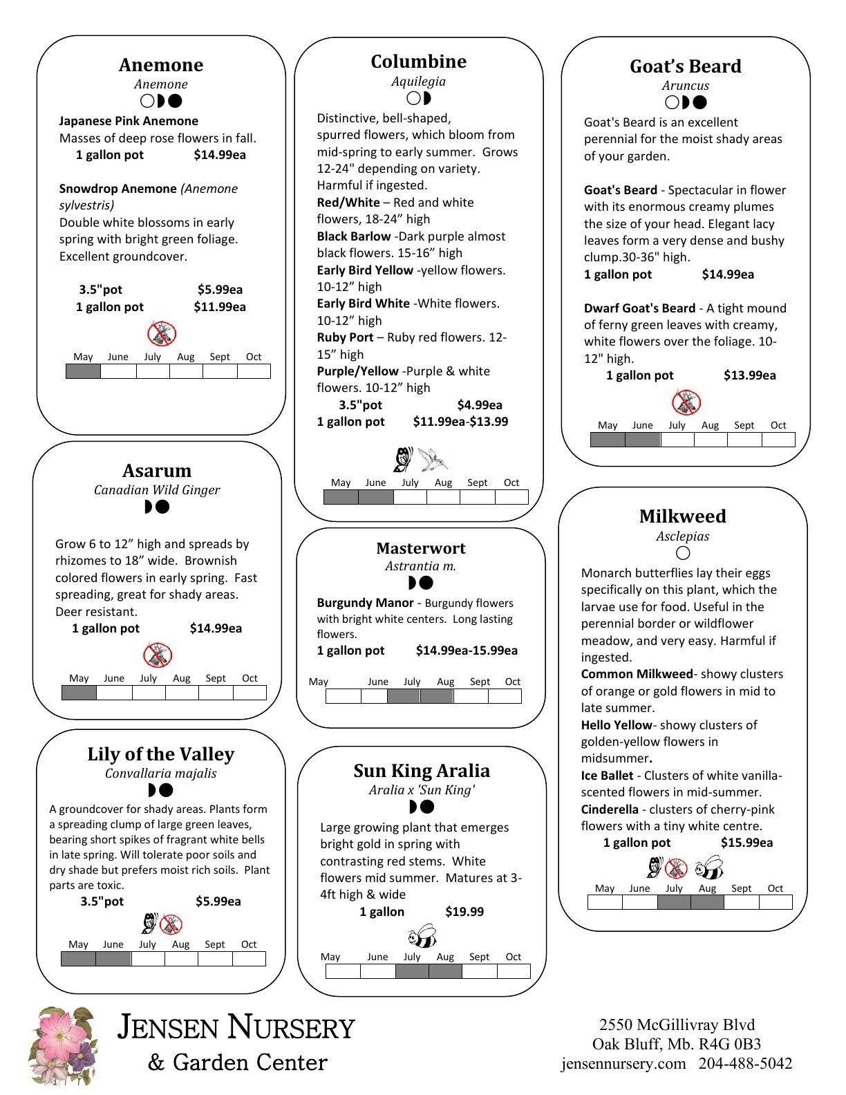 Jensen Nursery & Garden Centre Perennials Catalogue Weekly Ad January 1 - December 31, 2026