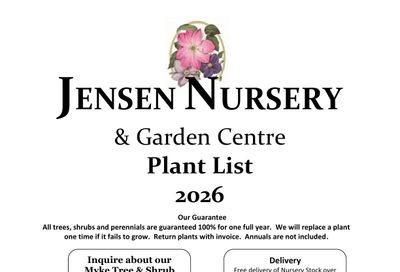Jensen Nursery & Garden Centre Plant Catalogue Weekly Ad January 1 - December 31, 2026