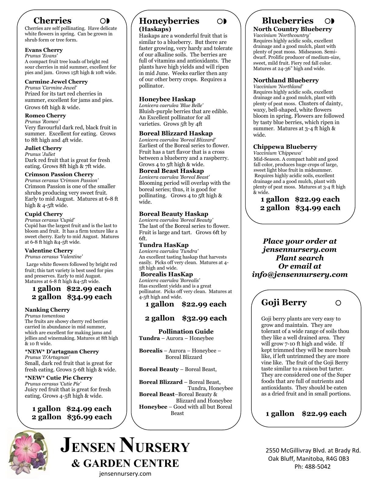 Jensen Nursery & Garden Centre Plant Catalogue Weekly Ad January 1 - December 31, 2026